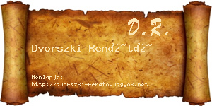 Dvorszki Renátó névjegykártya