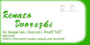 renato dvorszki business card